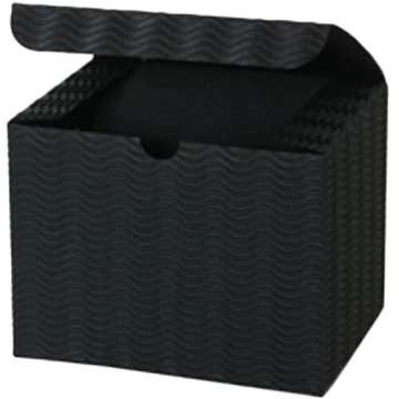 Black Corrugated Wave Small Gift Boxes (4 1/2 x 4 1/2 x 6)
