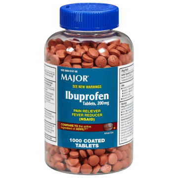 MAJOR Pain Relief - Ibuprofen 200mg, 1000 Tablets (Generic Advil)