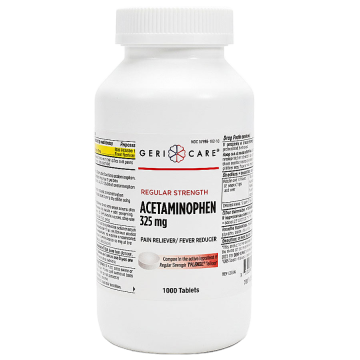 Acetaminophen 325 mg Tablets Bulk Bottle of 1000 by Geri-Care