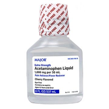 Acetaminophen Liquid 1000 mg per 30 mL Pain Reliever/ Fever Reducer, Cherry Flavor, 8 oz