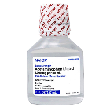 Acetaminophen Liquid 1000 mg per 30 mL Pain Reliever/ Fever Reducer, Cherry Flavor, 8 oz