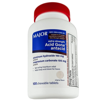 Acid Gone 100 Chewable Tablets by Major