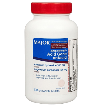 Acid Gone Extra Strength Antacid Chewable Tablets, Anti-Acid Relief, 100 Count