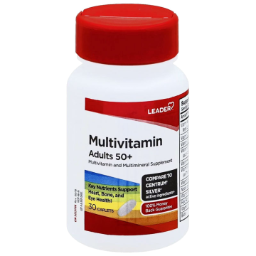 Adult 50+ Multivitamin and Multimineral Supplement for Seniors, Caplets 30 Count
