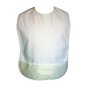 Adult Bibs Terrycloth White