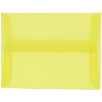 A2 Invitation Envelopes (4 3/8 x 5 3/4) - Primary Yellow Translucent 30lb