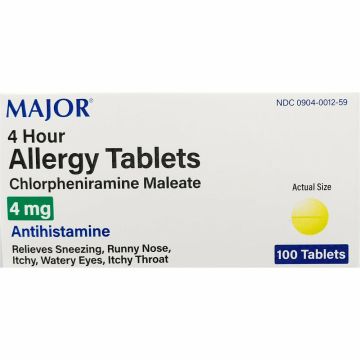 Allergy Tablets, 4 mg 100 Count by Major