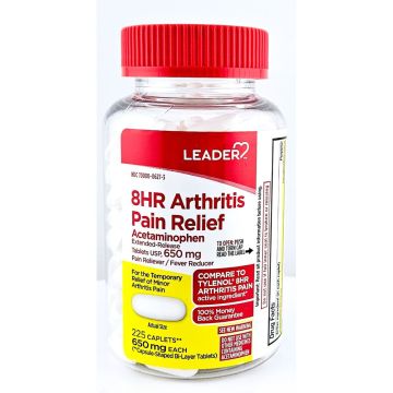 Arthritis Pain Relief 650 mg 225 Caplets by Leader