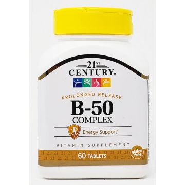 Vitamin B-50 Complex (Prolonged Release), 60 Tablets by 21st Century