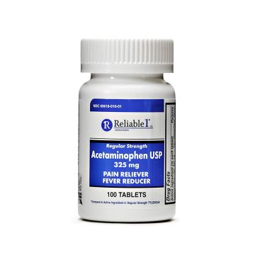 RELIABLE 1 Pain Relief - Acetaminophen 325mg, 100 Tablets