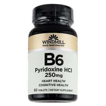 Vitamin B6, 250 mg 60 Tablets by Windmill