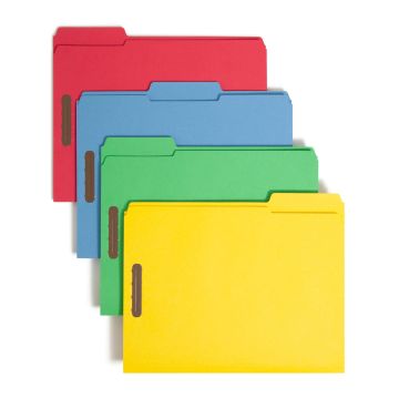 Reinforced Tab Fastener File Folders, 1/3-Cut Tab, 2 Fasteners - Blue / Legal / 50