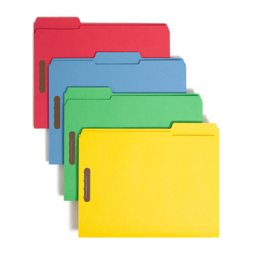 Reinforced Tab Fastener File Folders, 1/3-Cut Tab, 2 Fasteners - Blue / Legal / 50