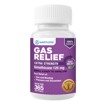 WELMATE Extra Strength Gas Relief - Simethicone 125mg, 365 Softgels (Generic Gas-X)