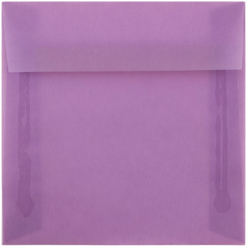 6 1/2 x 6 1/2 Square Envelopes - Light Purple Lilac Translucent 30lb