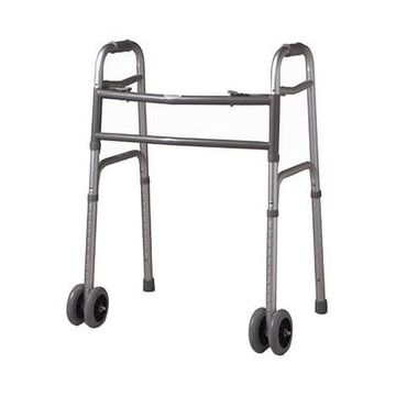 Cardinal Health™ Folding Walker, Heavy-Duty, with Wheels, Adult, 500 lb Capacity