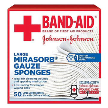 Band-Aid Mirasorb Gauze Sponges 4 x 4 inch by Johnson & Johnson 50 Count