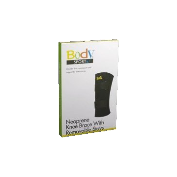 Neoprene Knee Brace Black with Removable Stays by Body Sport - Each, Small (13 in €“ 14 in)