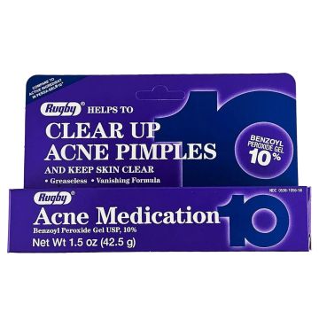 Benzoyl Peroxide 10% Gel (Acne Medication) by Rugby (1, 3 or 6 Pack) - 6 Pack
