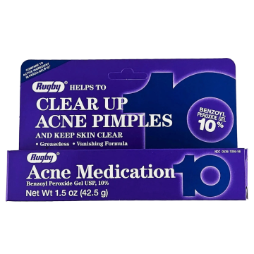 Benzoyl Peroxide 10% Gel (Acne Medication) by Rugby (1, 3 or 6 Pack) - 6 Pack