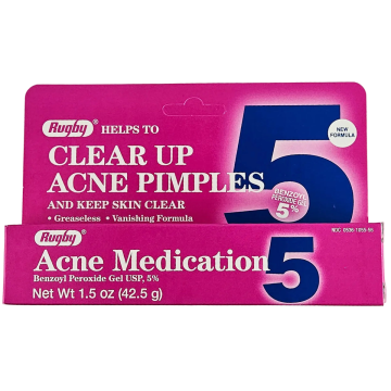 Benzoyl Peroxide Gel 5% (Acne Medication) 1.5 oz each (1, 3 or 6 Pack) by Rugby - 1 Pack