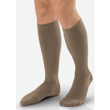 Men's Dress Knee High Mild Compression Socks Extra-large, Khaki, Closed Toe - Pair