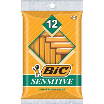 BIC Sensitive Skin Disposable Razors Single-Blade 12 Pack