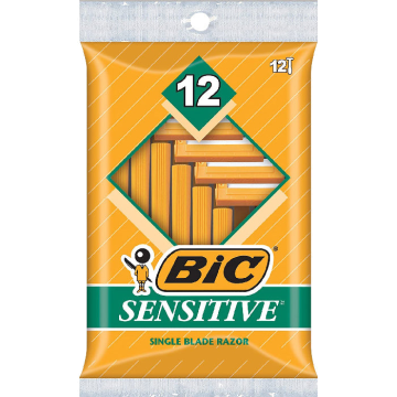 BIC Sensitive Skin Disposable Razors Single-Blade 12 Pack