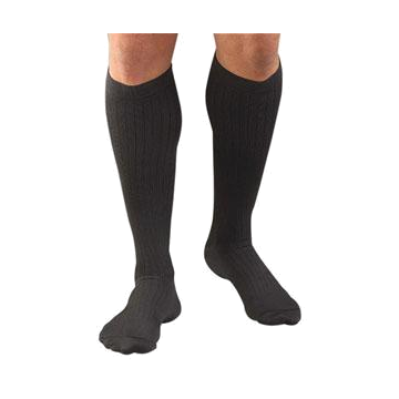 Men's Activa Microfiber Knee-Length Compression Stockings, Black Pinstripe, Medium by BSN Jobst - Pair
