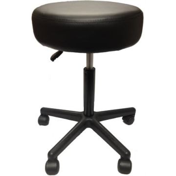 Pneumatic Stool / Adjustable Rolling Stool - Black