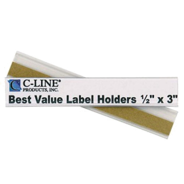 C-Line 1/2" x 3" Best Value Shelf/Bin Label Holders 50pk - CLI-87607