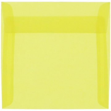 5 1/2 x 5 1/2 Square Envelopes - Primary Yellow Translucent 30lb