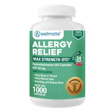 WELMATE Allergy Relief & Sleep Aid - Diphenhydramine 50mg, 1000 Capsules (Generic Benadryl)