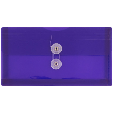 #10 Business Plastic Envelopes (5 1/4 x 10) with Button & String - Purple