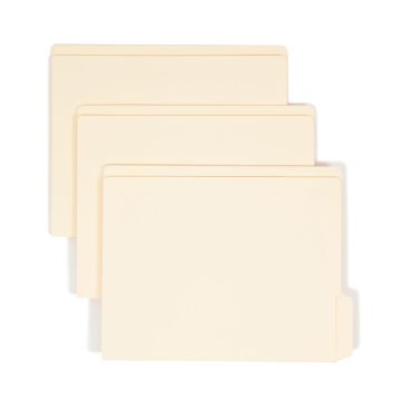 Shelf-Master Reinforced Tab End Tab File Folders, 1/3-Cut Tab, Bottom Position