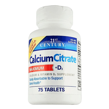 Calcium Citrate plus D3, 75 Tablets by 21st Century