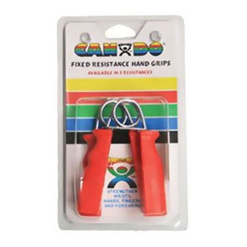CanDo Fixed Resistance Hand Grips with Ergogrip Covers by Fabrication Enterprises - Singles - Each, Yellow, Extra Easy 3 lbs
