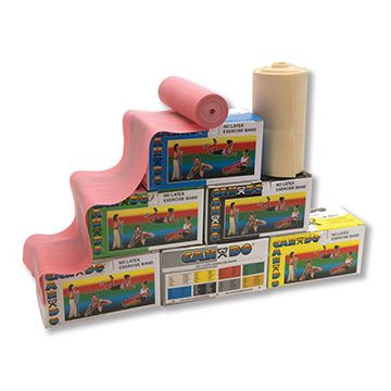CanDo Exercise Bands Latex-Free, 6 yd by Fabrication Enterprises - Roll, 6-yd, Tan (2X-Light Resistance)