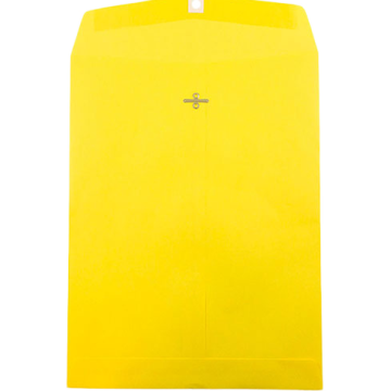 10 x 13 Open End Envelopes with Clasp - Yellow 24lb