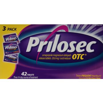 PRILOSEC Acid Reducer - Omeprazole 20.6mg, 14 Tablets (Pack of 3)