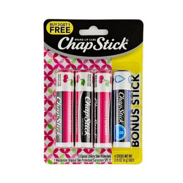 ChapStick Classic Cherry Flavor with Bonus Stick (4 Sticks)