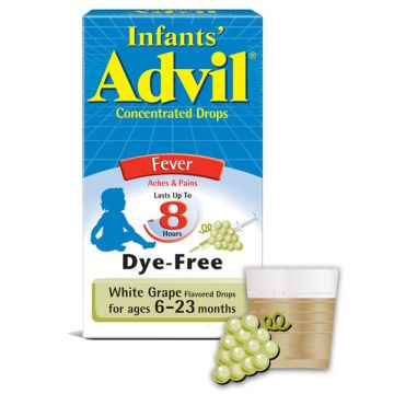Children's Advil Ibuprofen Oral Infant Drops with White Grape Flavor, Dye-Free