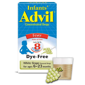 Children's Advil Ibuprofen Oral Infant Drops with White Grape Flavor, Dye-Free