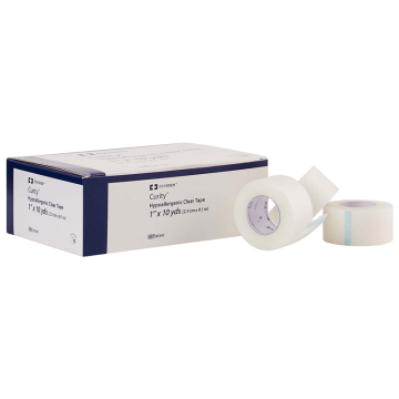 Clear Transparent Medical Tape 1" x 10 Yards, Hypoallergenic 12/box 8534C
