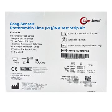 Coag-Sense PT/INR Coagulation Test Strips Kit 50/Box
