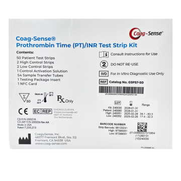 Coag-Sense PT/INR Coagulation Test Strips Kit 50/Box
