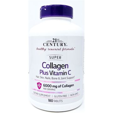 Collagen 6000 mg plus Vitamin C, 180 Tablets by 21st Century