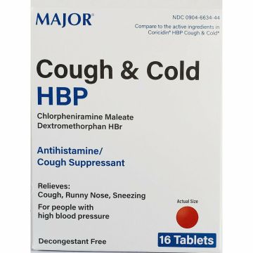 Cough & Cold HPB, 16 Tablets each (1, 3 or 6 Pack) by Major - 3 Pack