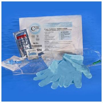 Cure Catheter® Unisex Closed System Kit with Integrated 1500mL Collection Bag 10Fr, DEHP-free, BPA-free, Latex-free