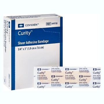 Curity Sheer Adhesive Bandages ¾" x 3", 50/Box